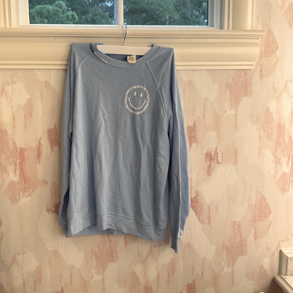 Blue Sweatshirt I.S.M.B.S with Smiley Face